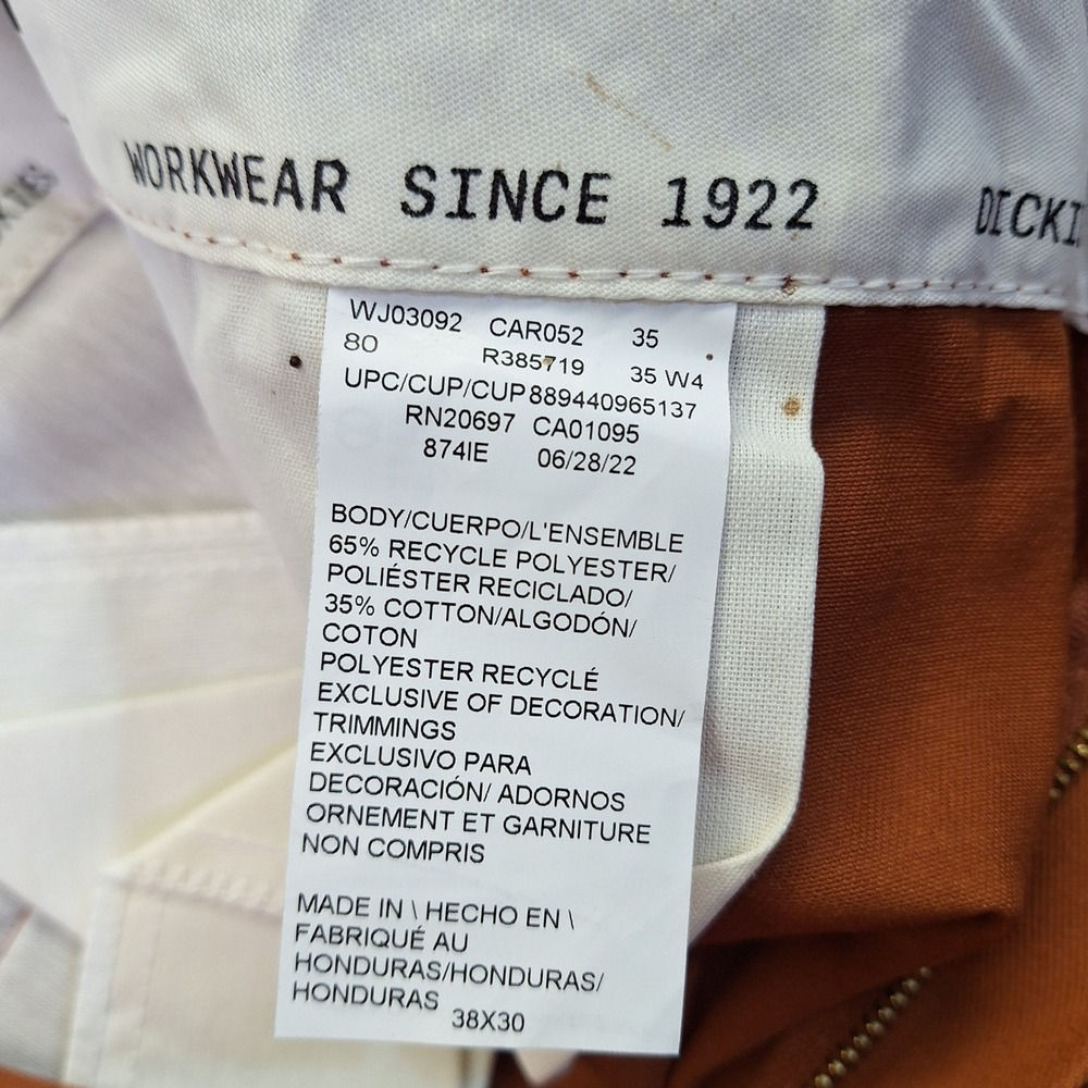 Dickies 874 Original Fit Work Pants Mens 38x30 Brown 874IE Straight Leg NWT - Picture 5 of 8